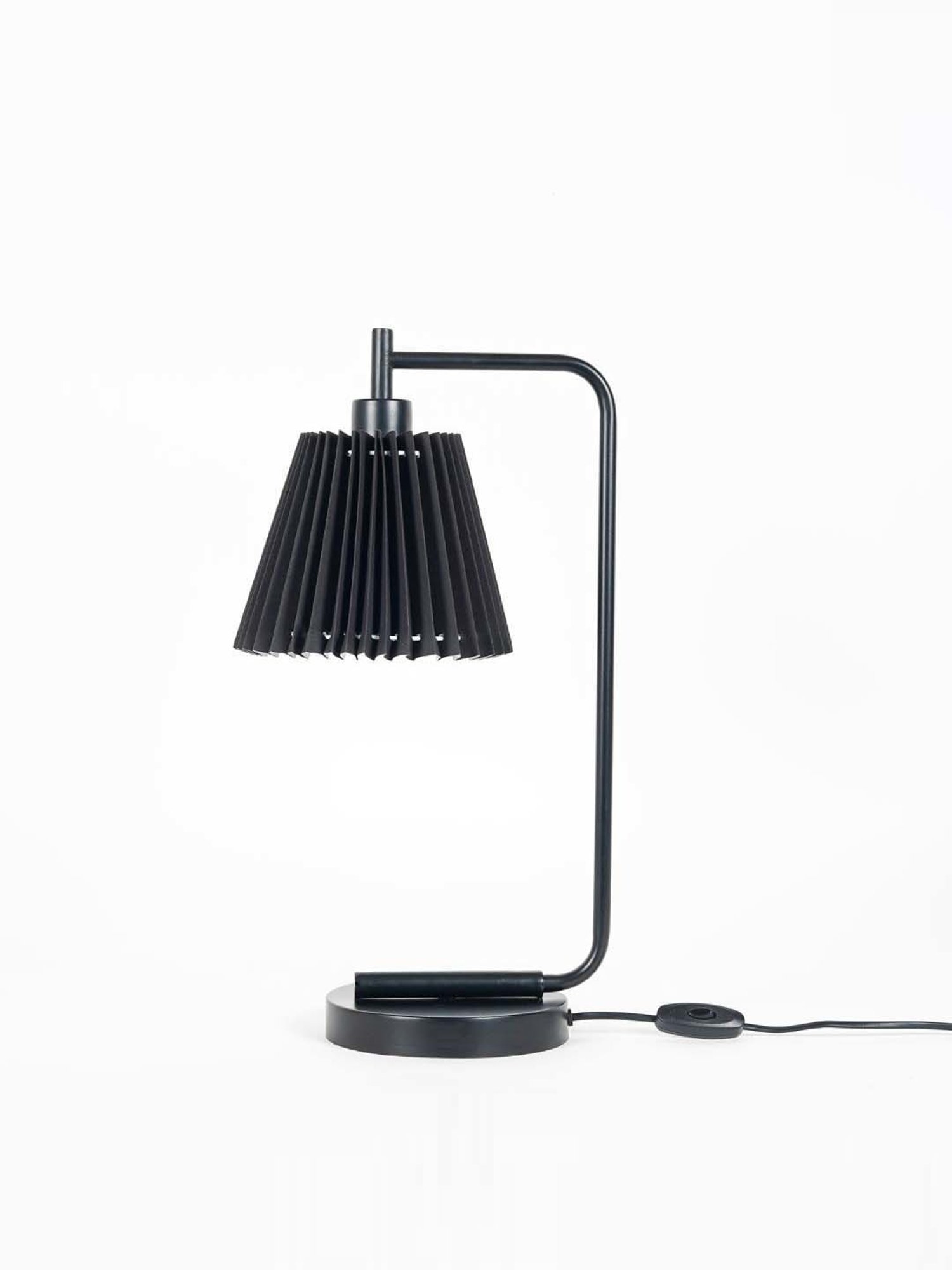Kapoor Lamp Shades Black Metal Bond Study Table Lamp With Pleated Shade