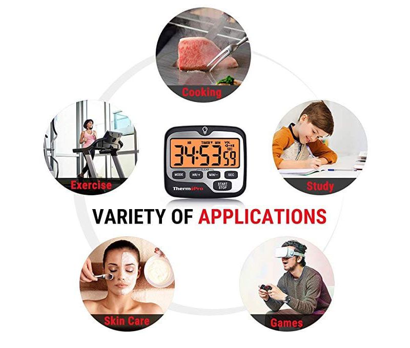 ThermoPro TM01 Digital Timer with Countdown Touchable Backlit