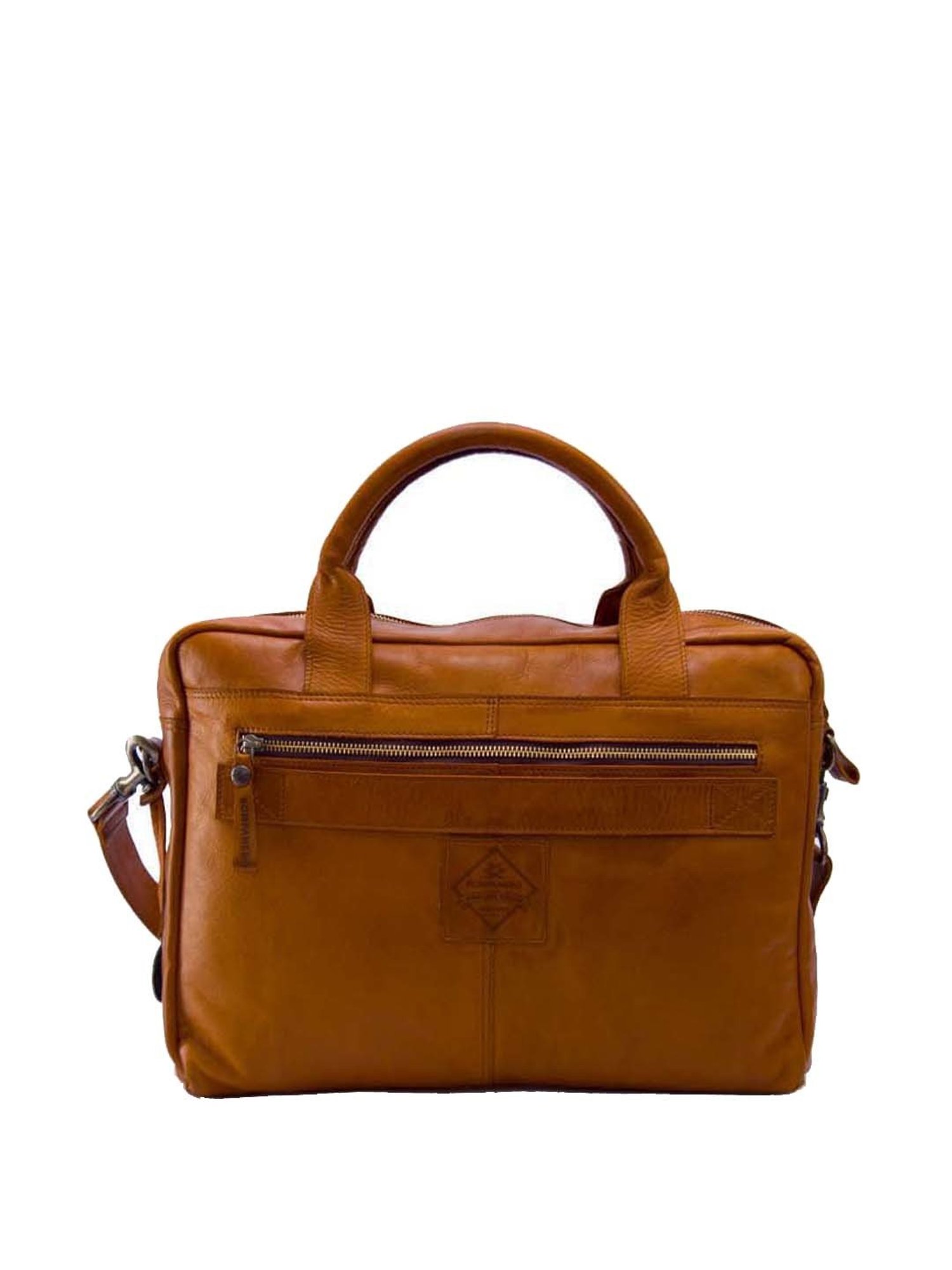 KOMPANERO Tan Leather Medium Messenger Bag
