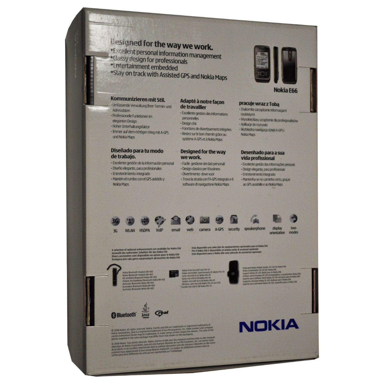 Nokia E66-1 110MB (No CDMA, GSM only) Factory Unlocked 3G Smartphone - Grey Steel