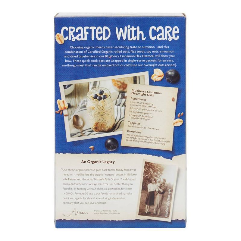 Nature's Path Organic Blueberry Cinnamon Flax Instant Oatmeal - 8ct