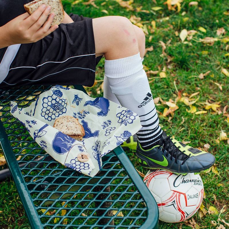 Bee's Wrap Lunch Pack Reusable Food Wrap Set Plastic-Free - Includes 1 Sandwich Wrap 2 Medium Wraps