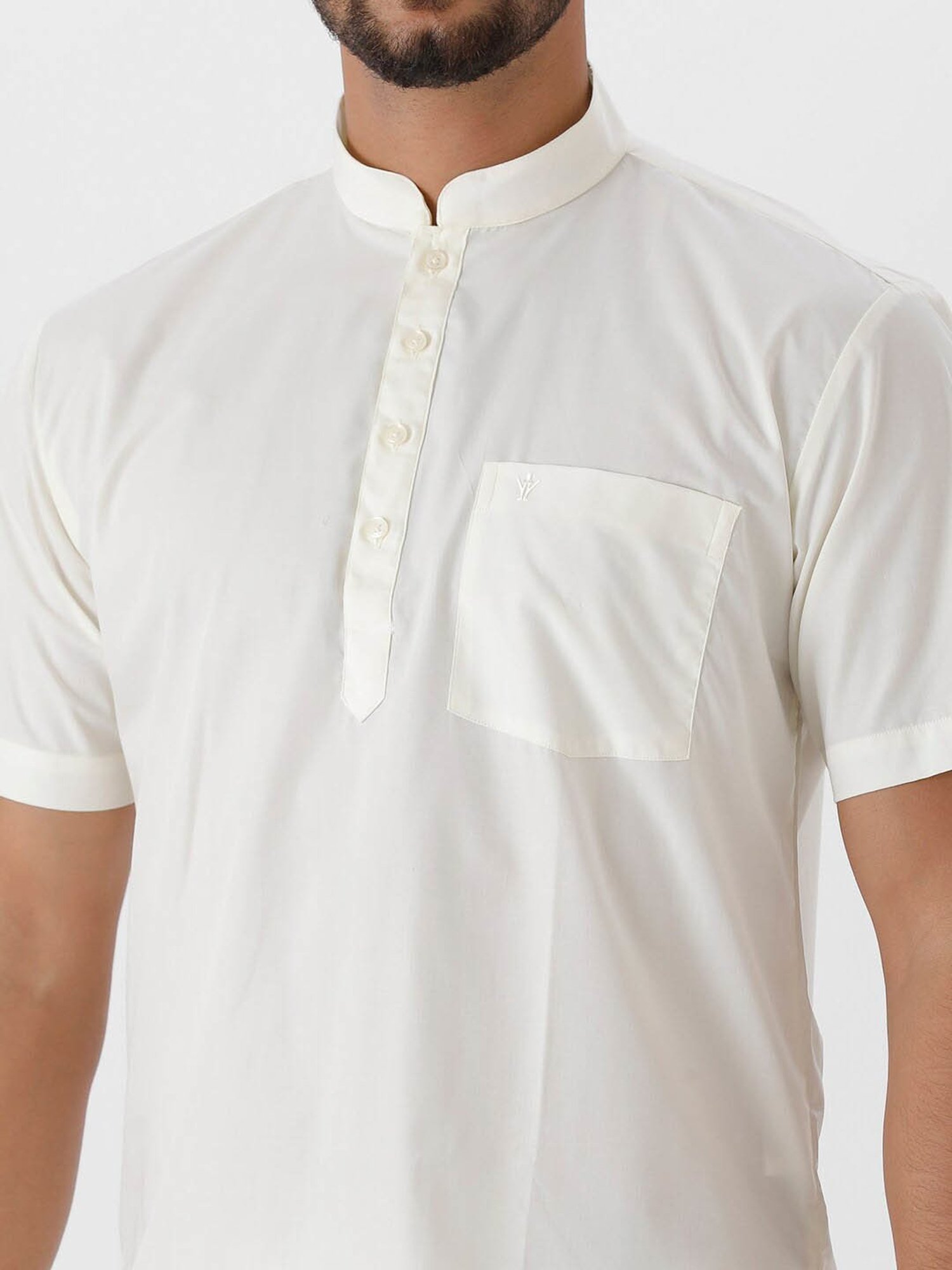 Manthan Red Full Sleeves Solid Kurta