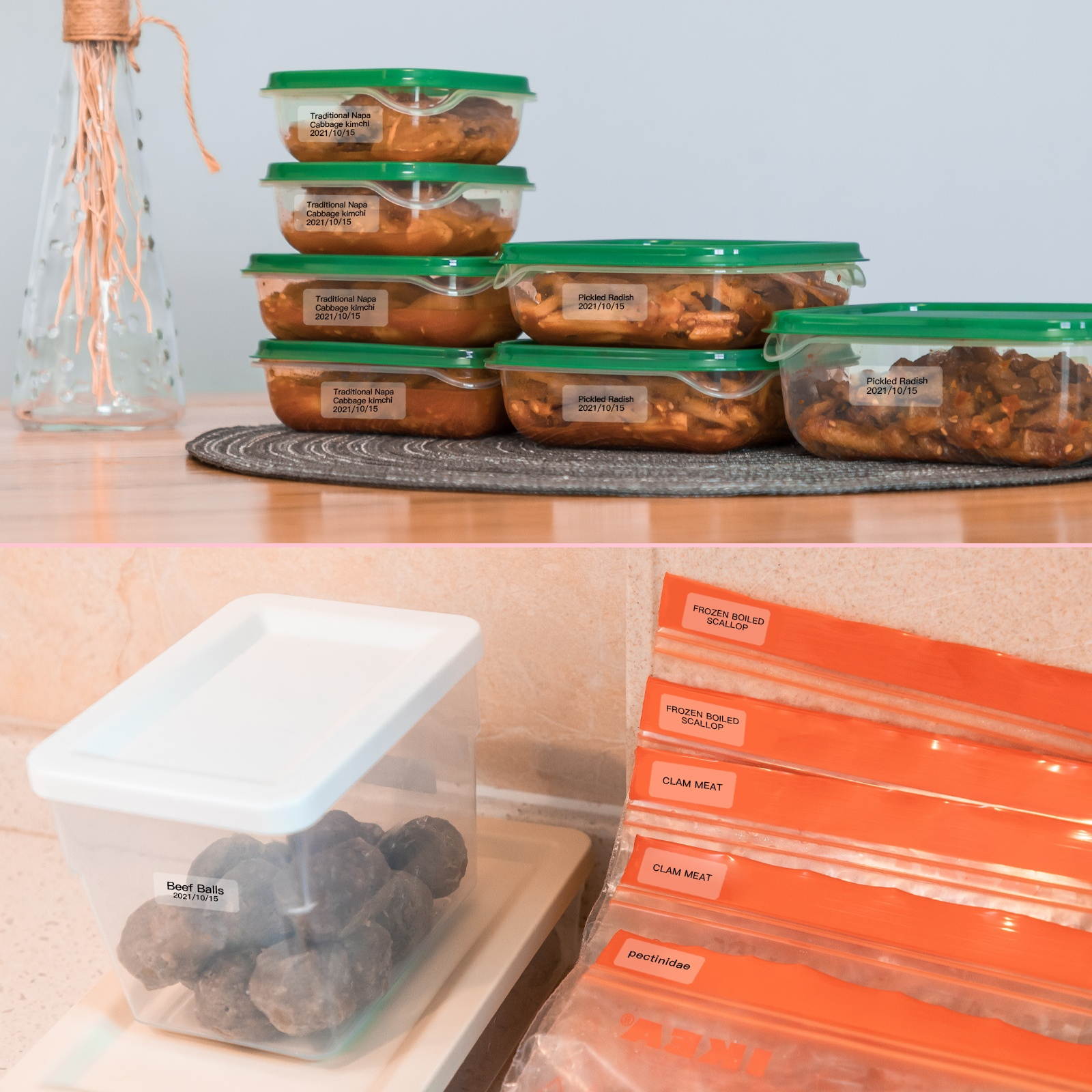 Aibecy Transparent Label Paper Self-Adhesive Thermal Paper Roll 14*25mm 250sheets/roll Compatible with Phomemo D30 Thermal Printer for Home Office Organization