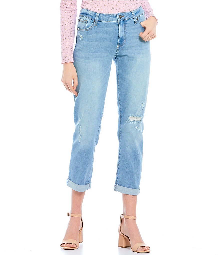 Celebrity Pink Destructed Cropped Skinny Jeans