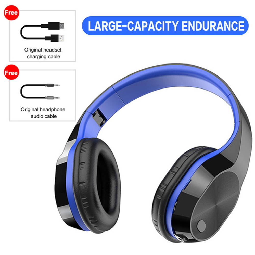 T5 Headset Wireless Headset HD Microphone Sports Headphones Foldable Headset Bluetooth V5.0 Music Headphone ,Black