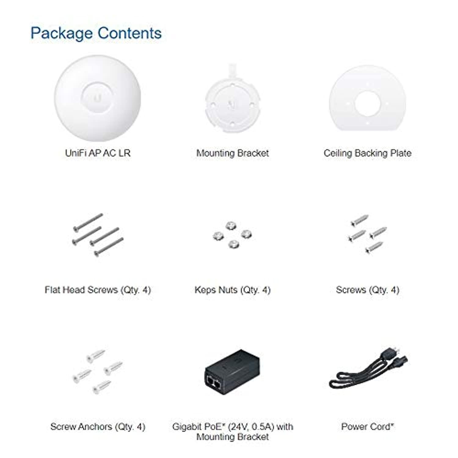 UniFi AP AC LR UAP-AC-LR-US Long Range 802.11ac Dual-Band Wireless Access Point Gigabit PoE Speeds 867Mbps (UAP-AC-LR-US)