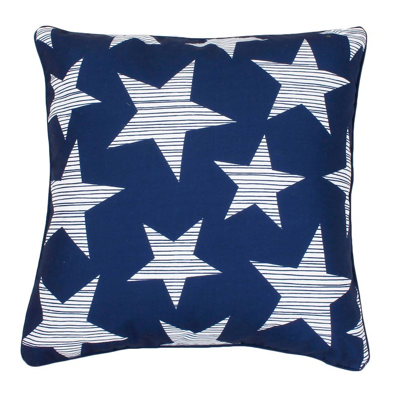 Décor Therapy 20"x20" Star Spangled Throw Pillow Blue/White
