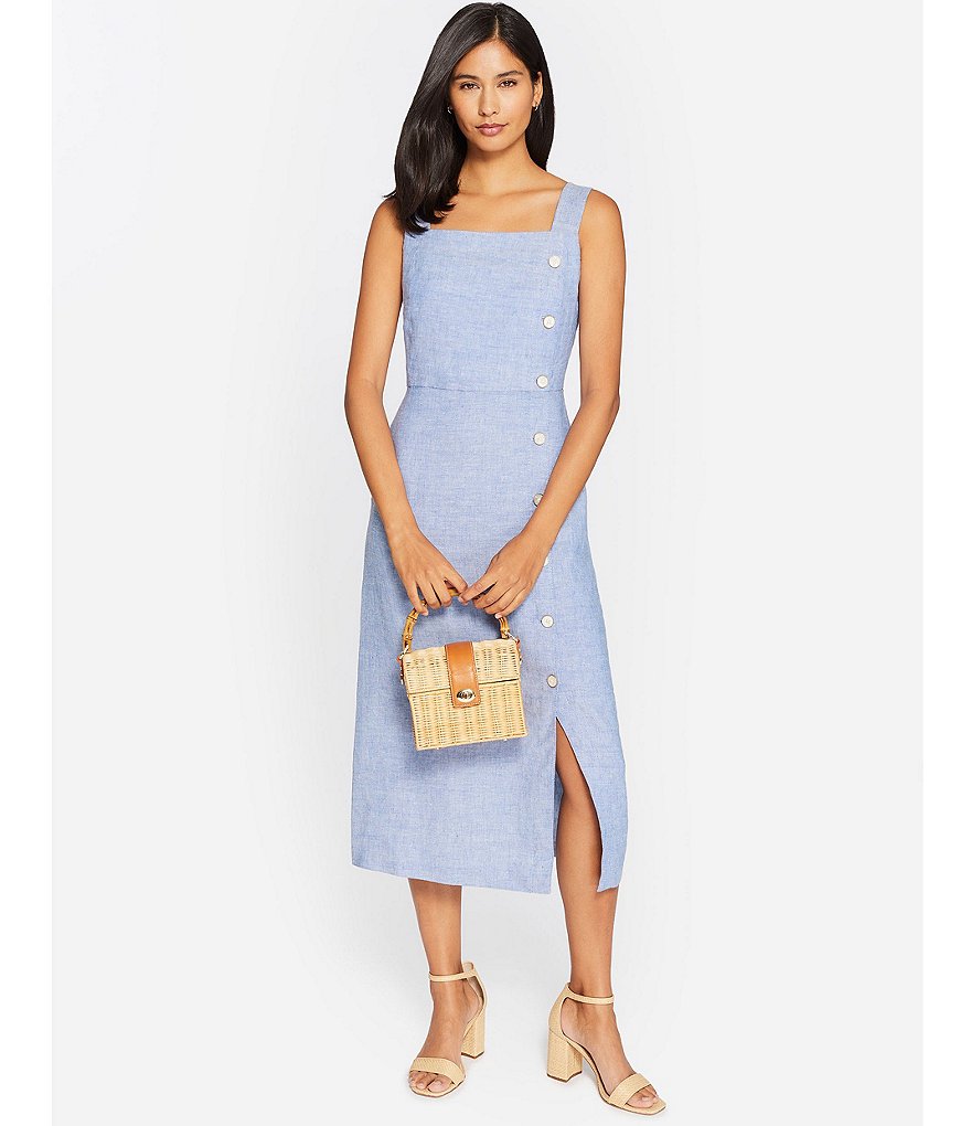 J.McLaughlin Leah Square Neck Sleeveless Midi Dress
