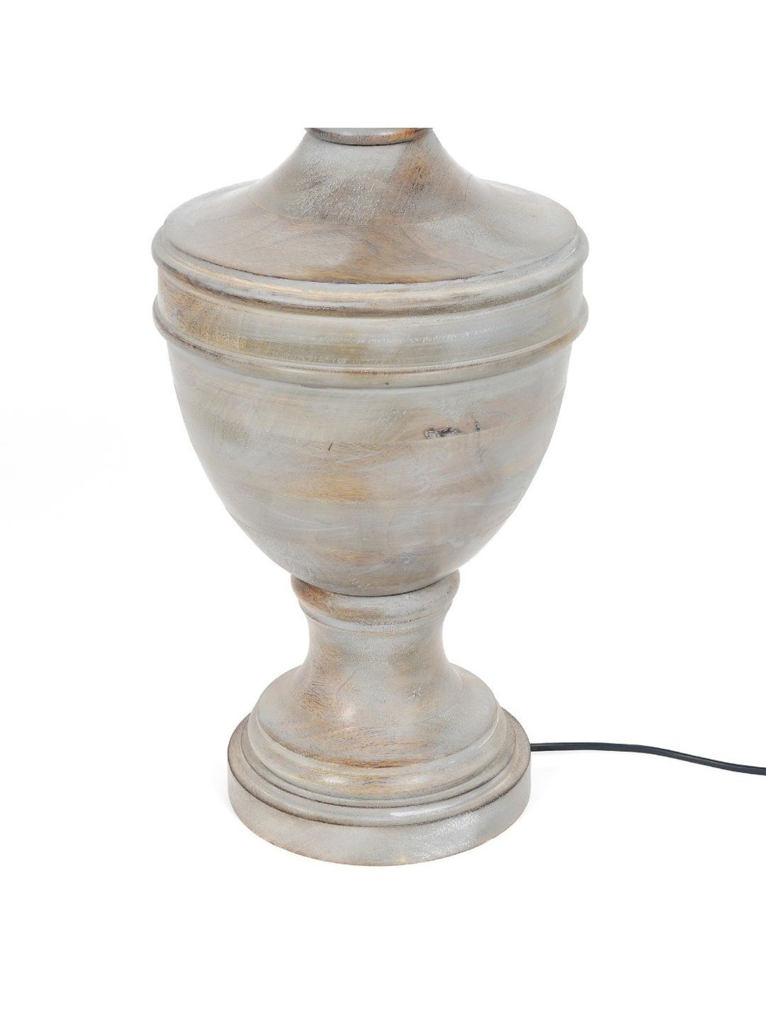 Kapoor Lamp Shades Grey & White Wood Son Cotton Shade Table Lamp