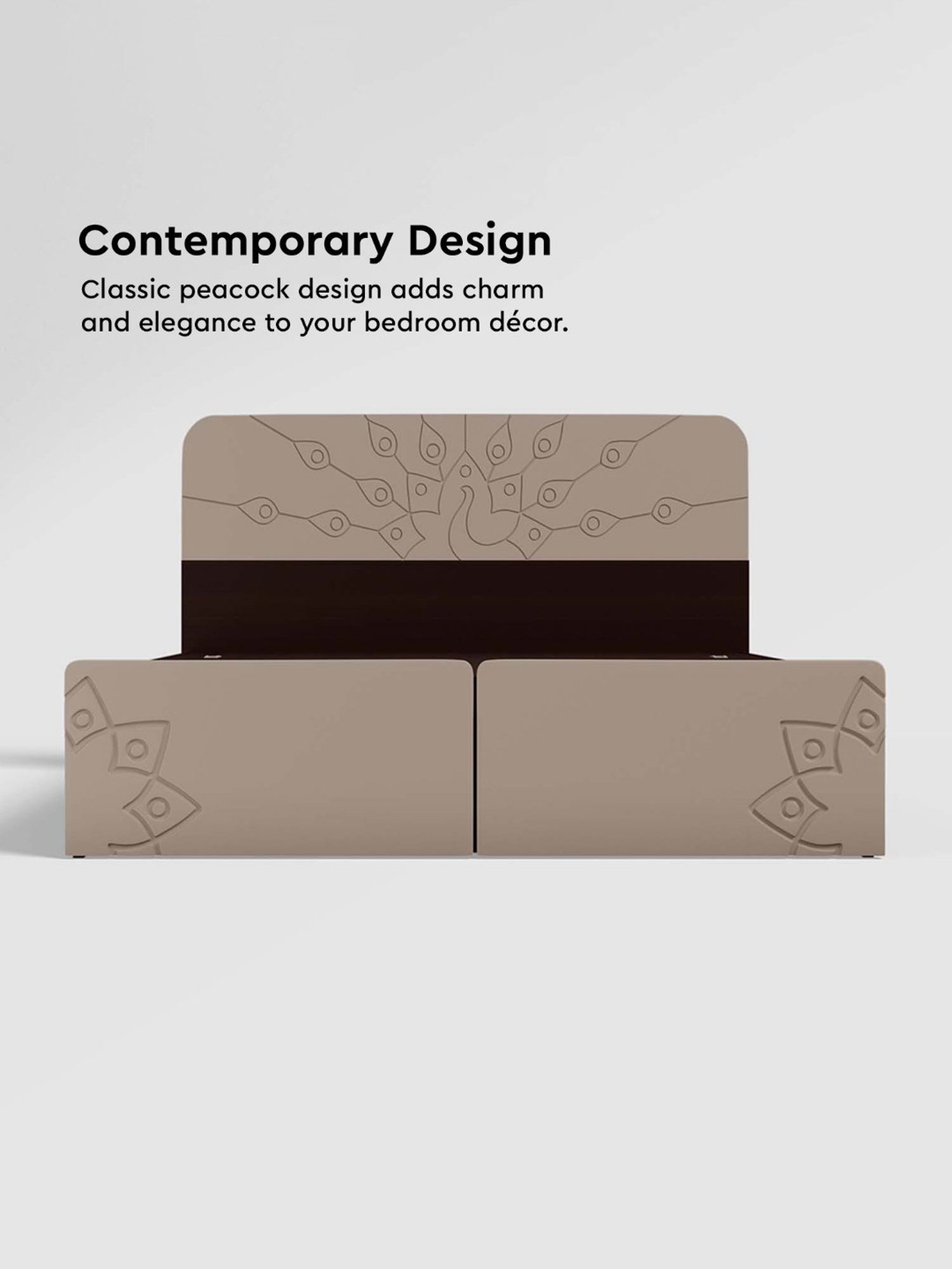 Nilkamal Riva Black Engineered Wood King Size Bed with Storage