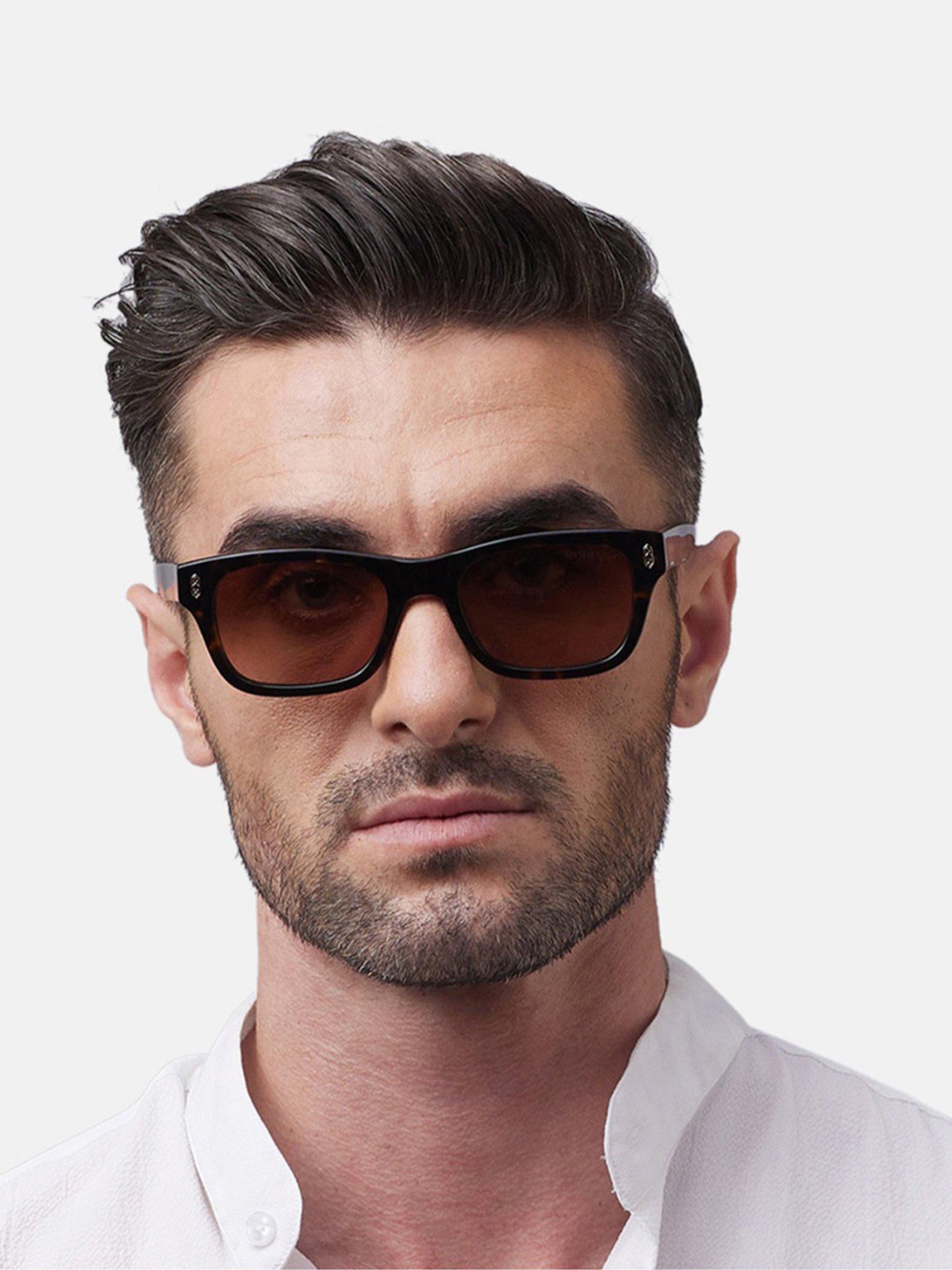 Shisen Fox Gazo Dark Havana Rectangular Unisex UV Protection Sunglasses -52 mm