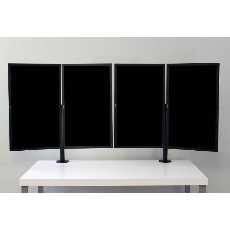 Quadruple Monitor Desk Mount Black - Rocelco
