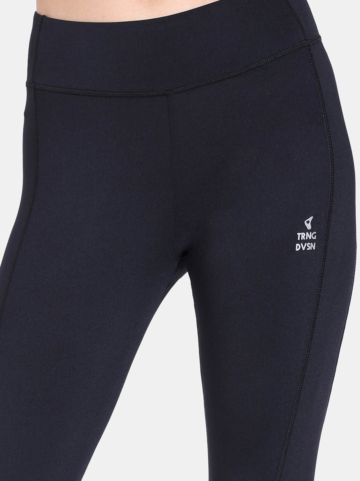 Zelocity by Zivame Black Mid Rise Tights