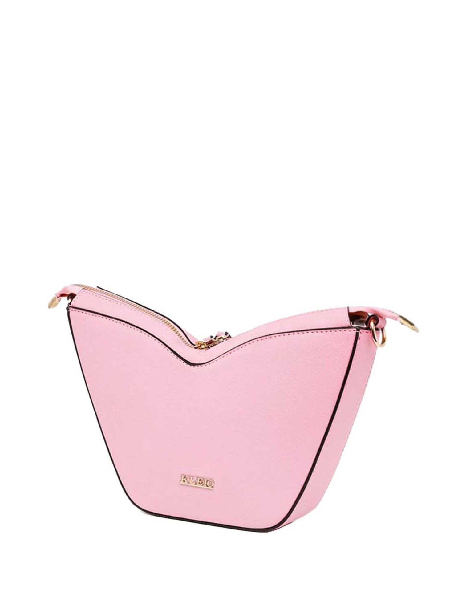 KLEIO Pink Solid Small Sling Handbag