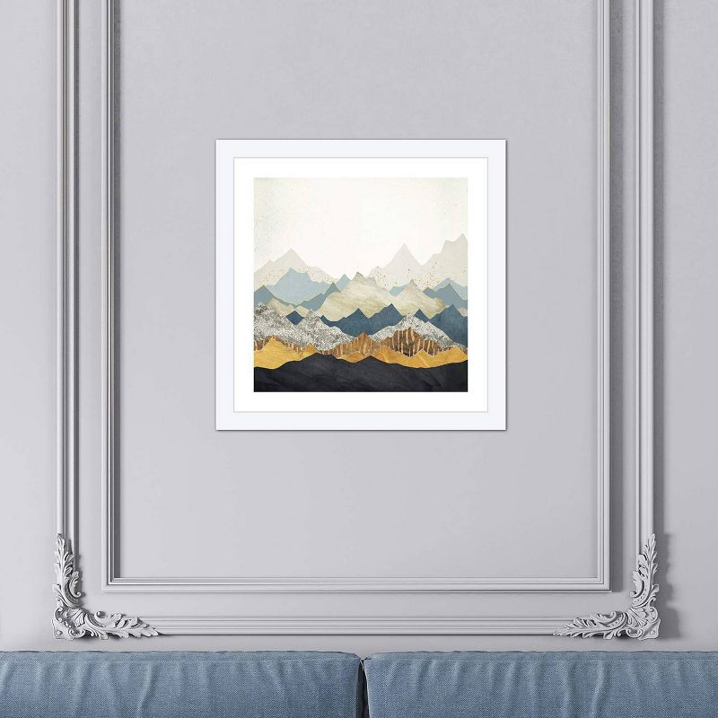 24" x 24" Distant Peaks by Spacefrog Designs Framed Fine Art Paper Print White - iCanvas