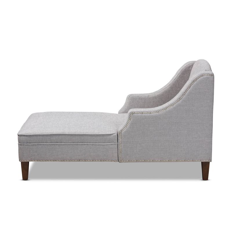Pease Contemporary Faux Leather Upholstered Crystal Button Tufted Chaise Lounge White - Baxton Studio