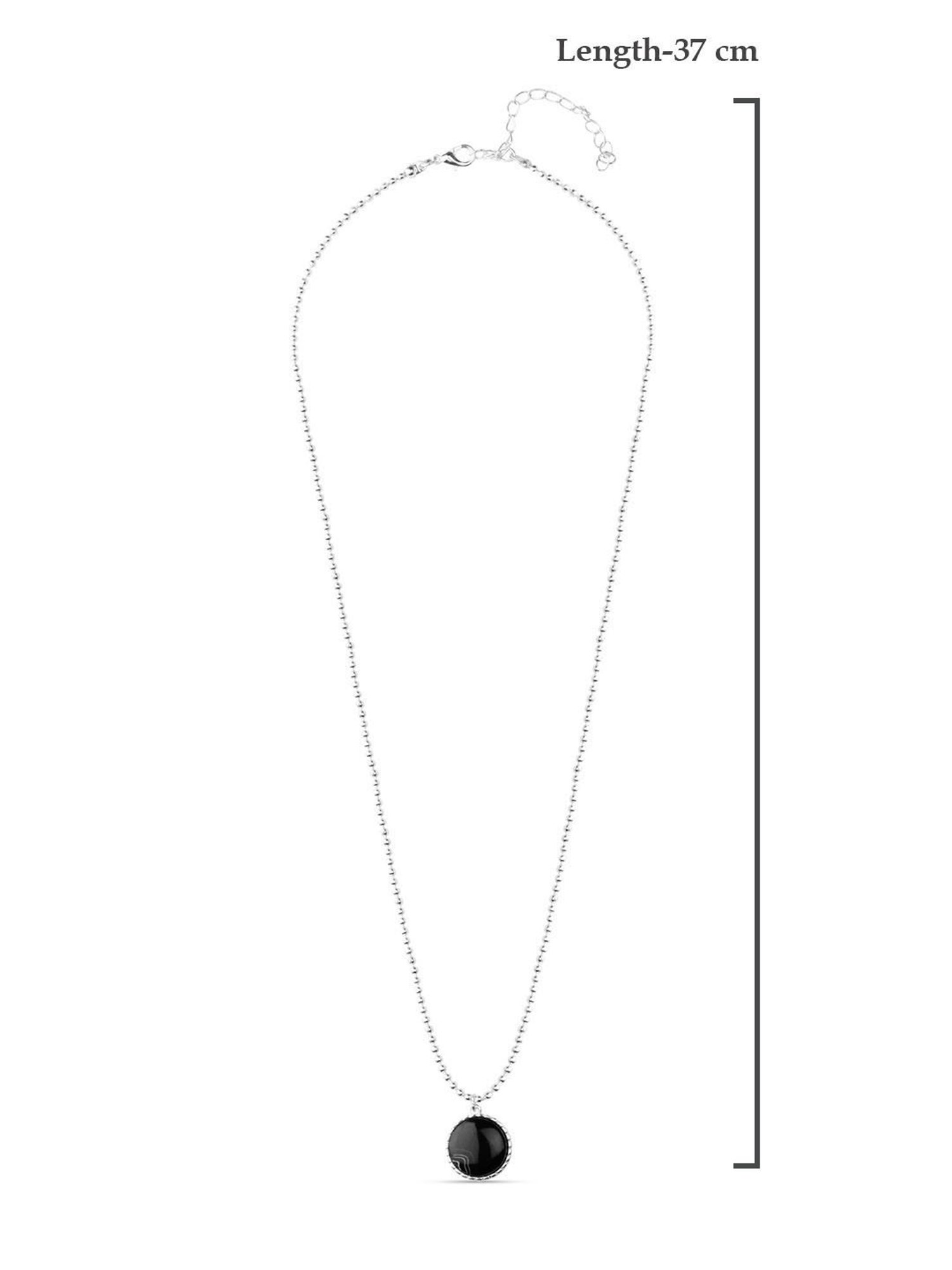 The Bro Code Silver-Plated Circular Black Pendant Necklace for Men