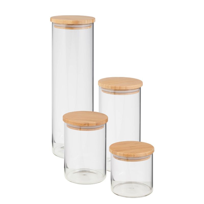 Honey-Can-Do Bamboo Jar Storage Set 4-pc.
