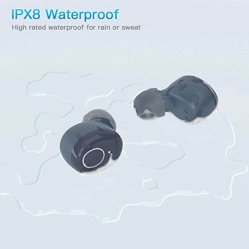 Wireless EarbudsBluetooth Earbuds with Charging Case Immersive Sounds IPX8 Waterproof Sport Mini Earphones Touch Control 24H Playtime Mic for iPhoneSamsungWindowsAndroidRoyal Blue