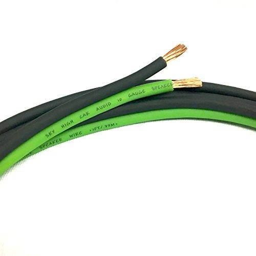 25' feet TRUE 10 Gauge AWG OFC Speaker Wire Green/Black Car Home Audio