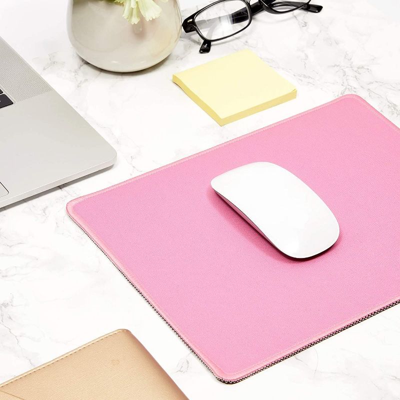 Juvale 4 Pack Computer Mouse Pad Mousepad with Stitched Edges, Pink 11" x 8.7"