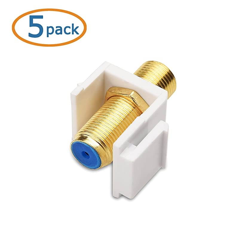 5 Pack RG6 Keystone Jack Insert Coaxial Keystone Jack Insert