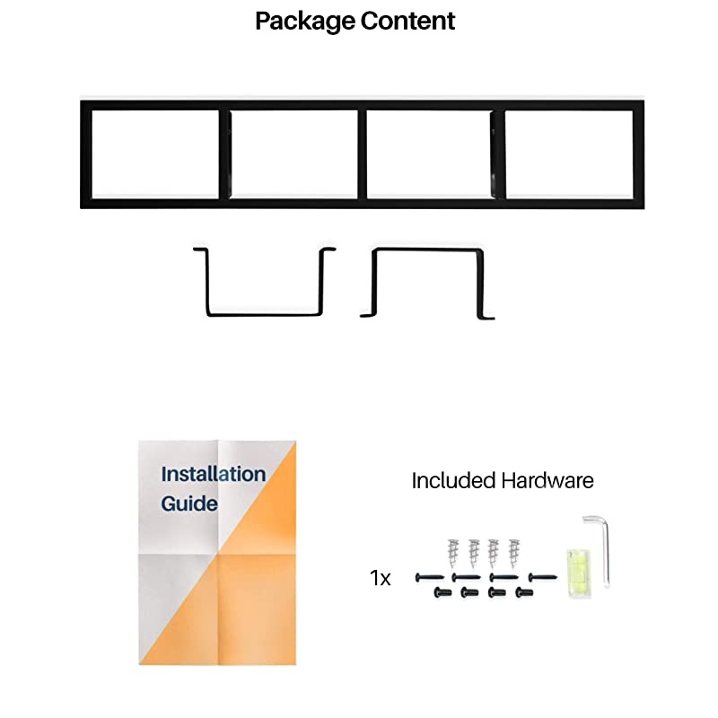 Modern Wall Mount Cd DVD Media Rack Storage Metal Shelf Organizer Black