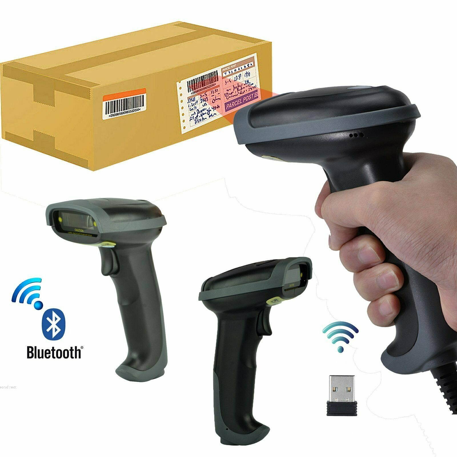 Bluetooth Wireless USB Wired Barcode Scanner Automc Laser Scan  POS Reader