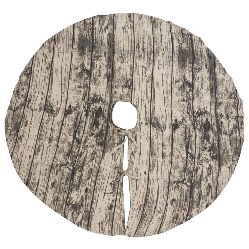 Lakeside 48" Snowy Burlap Christmas Tree Skirt with Doily Cloth