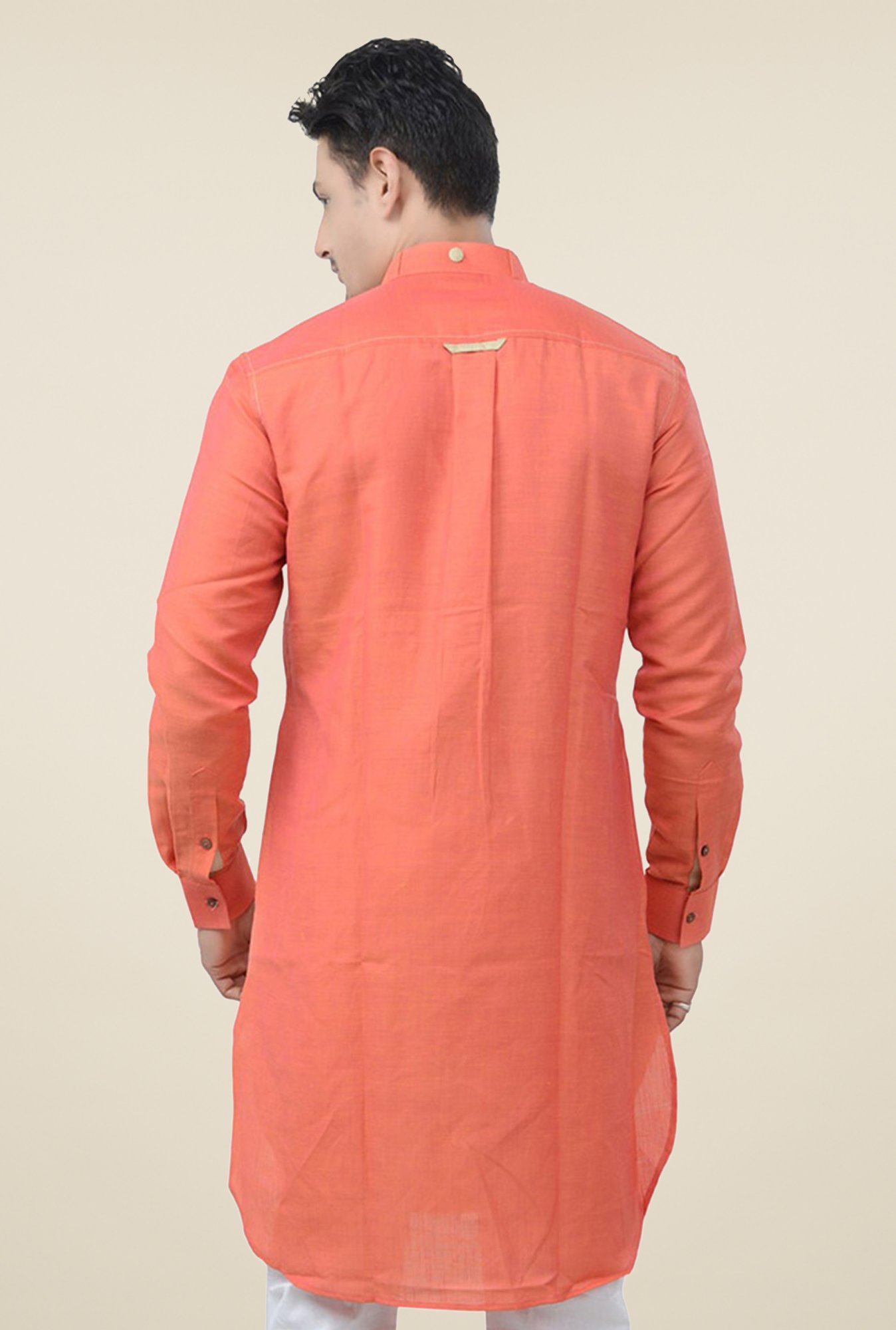 Manyavar Coral Solid Pattern Kurta