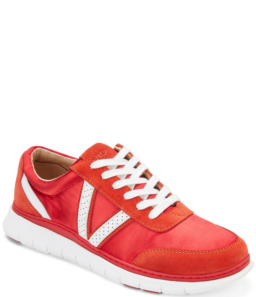 Vionic Nana Satin Leather Lace-Up Sneakers