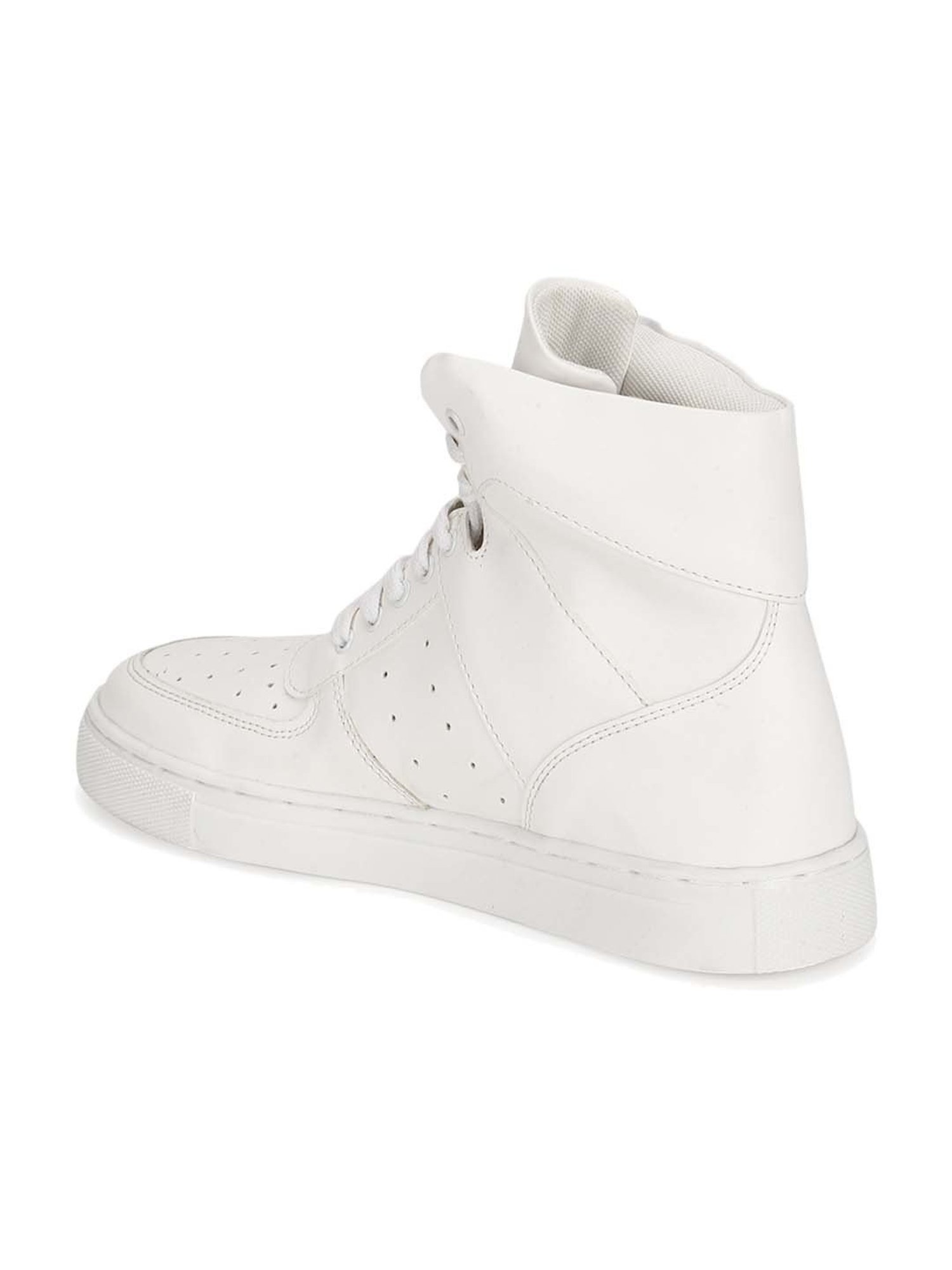 Truffle Collection Women's Pastel White Ankle Height Sneakers