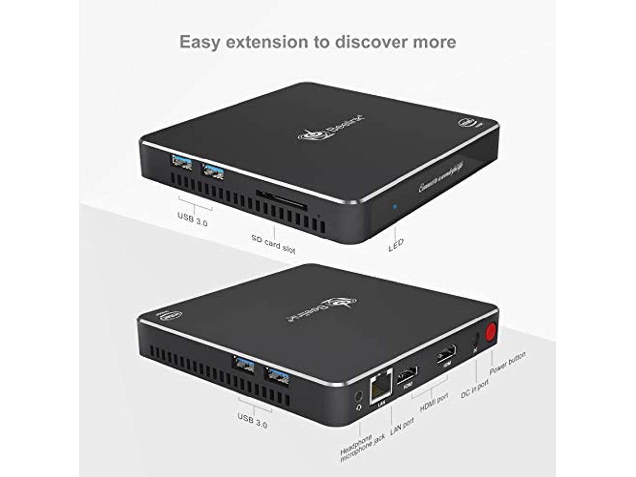 Mini PC T34 Intel Celeron N3450(up to 2.2GHz) Desktop Computer,Windows 10 Pro,8G LPDDR4/128G SSD Ultra-Thin Mini Computer,4K HD,2.4G/5G Dual WiFi,BT4.0,Dual HDMI Ports, Gigabit Ethernet