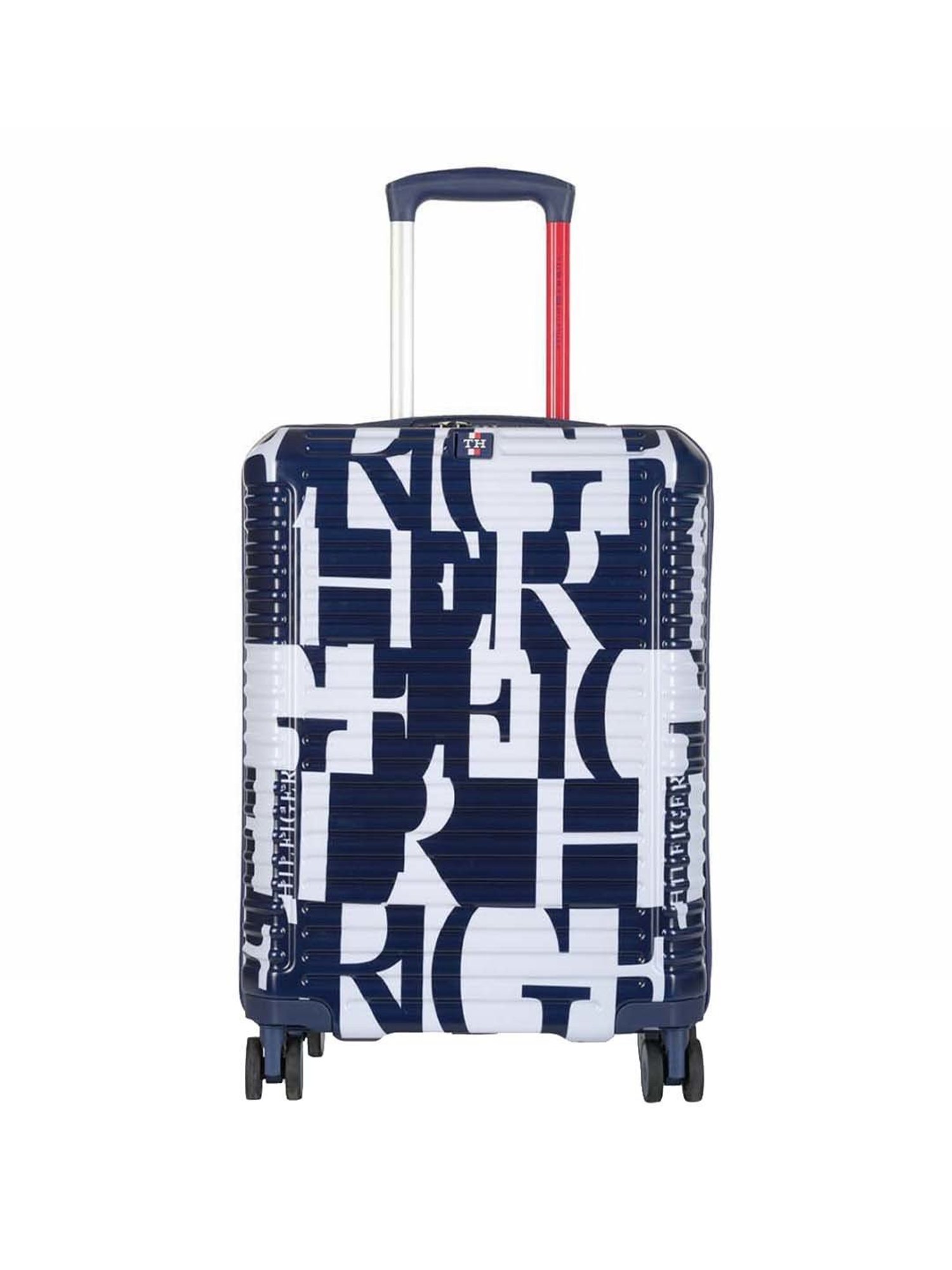 Tommy Hilfiger Navy & White Colorado Spring Hard Case Printed Large Checked Luggage