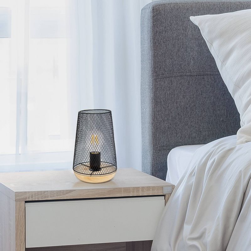 Wired Mesh Uplight Table Lamp Black - Simple Designs