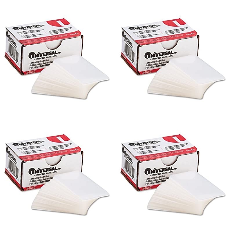 Clear Laminating Pouches, 5 mil, 2-3/16 x 3-11/16, Business Card Size, 100, 4 Packs