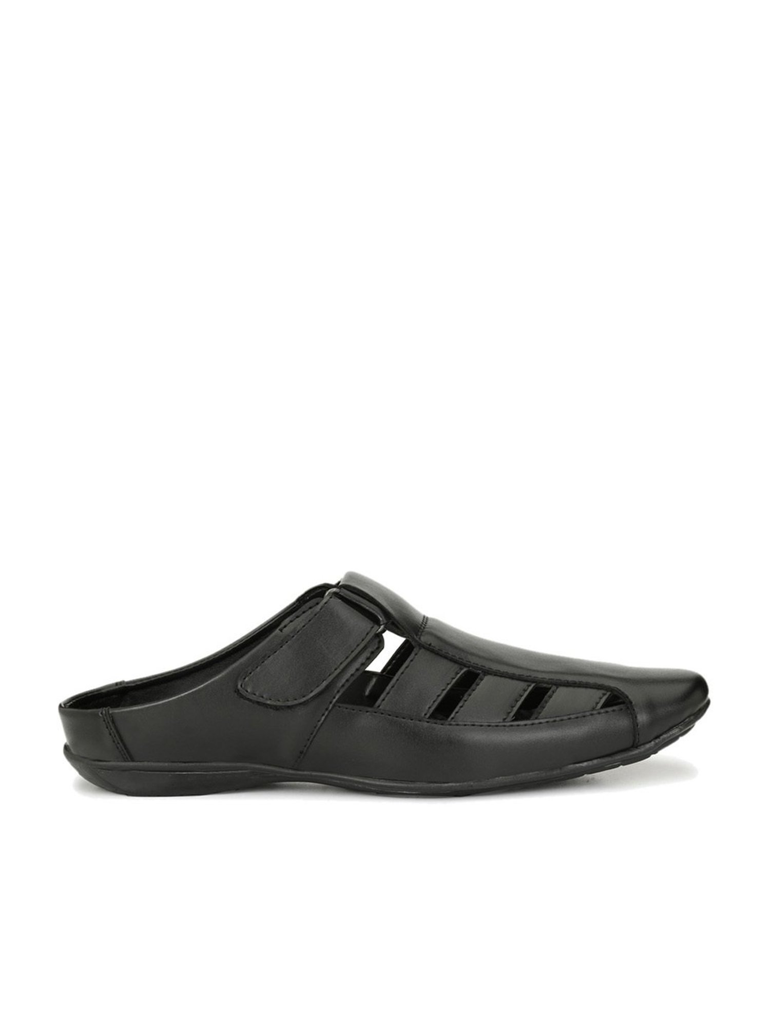 El Paso Men's Black Fisherman Sandals