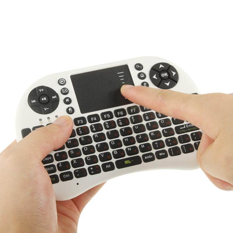 UKB-500-RF 2.4GHz Mini Wireless Keyboard Mouse Combo with Touchpad & USB Receiver, English Keyboard / Russian Keyboard(White)