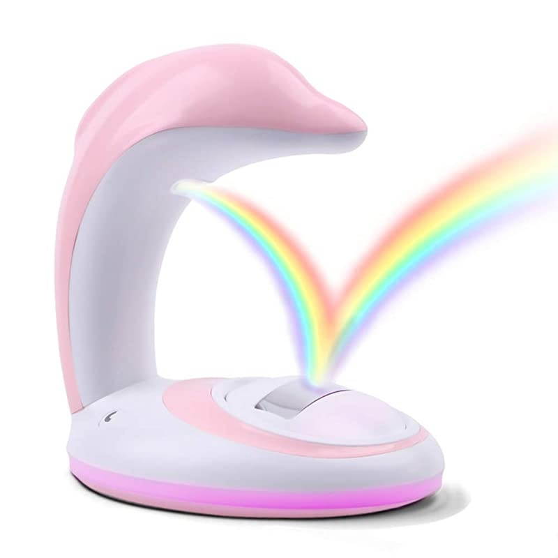 Rainbow Projector Light USB Powered Rainbow Light Color Changing Night Lights Mood Lights Rainbow Bedside Lamps for Decoration Kids Room Accompany Sleeping