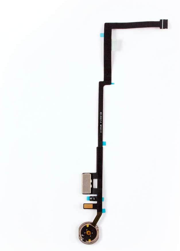 Group Vertical Home Button Flex Cable Ribbon Connector Compatible with Apple iPad 5 (2017), 6 (2018) [9.7"] (Black) (A1822, A1823, A1893, A1954)
