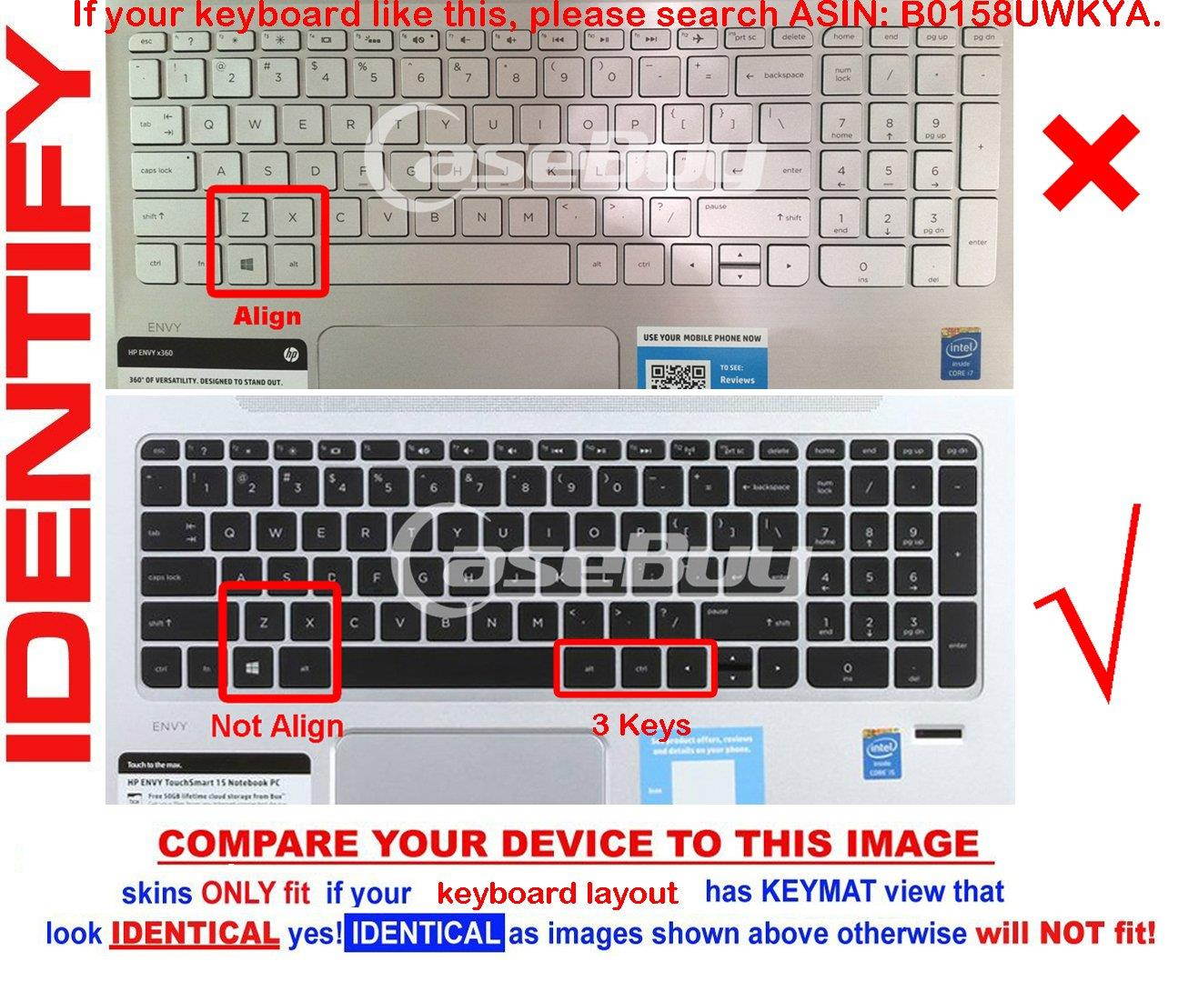 Keyboard Cover for 15.6" HP Pavilion 15-b 15-d 15-e 15-f 15-g 15-j 15-k 15-n 15-p 15-r 15-u m6-k m6-n, 17.3" ENVY 17-j 17t-j 17-e m7-j - Compatible Models Listed in Product Description, Black