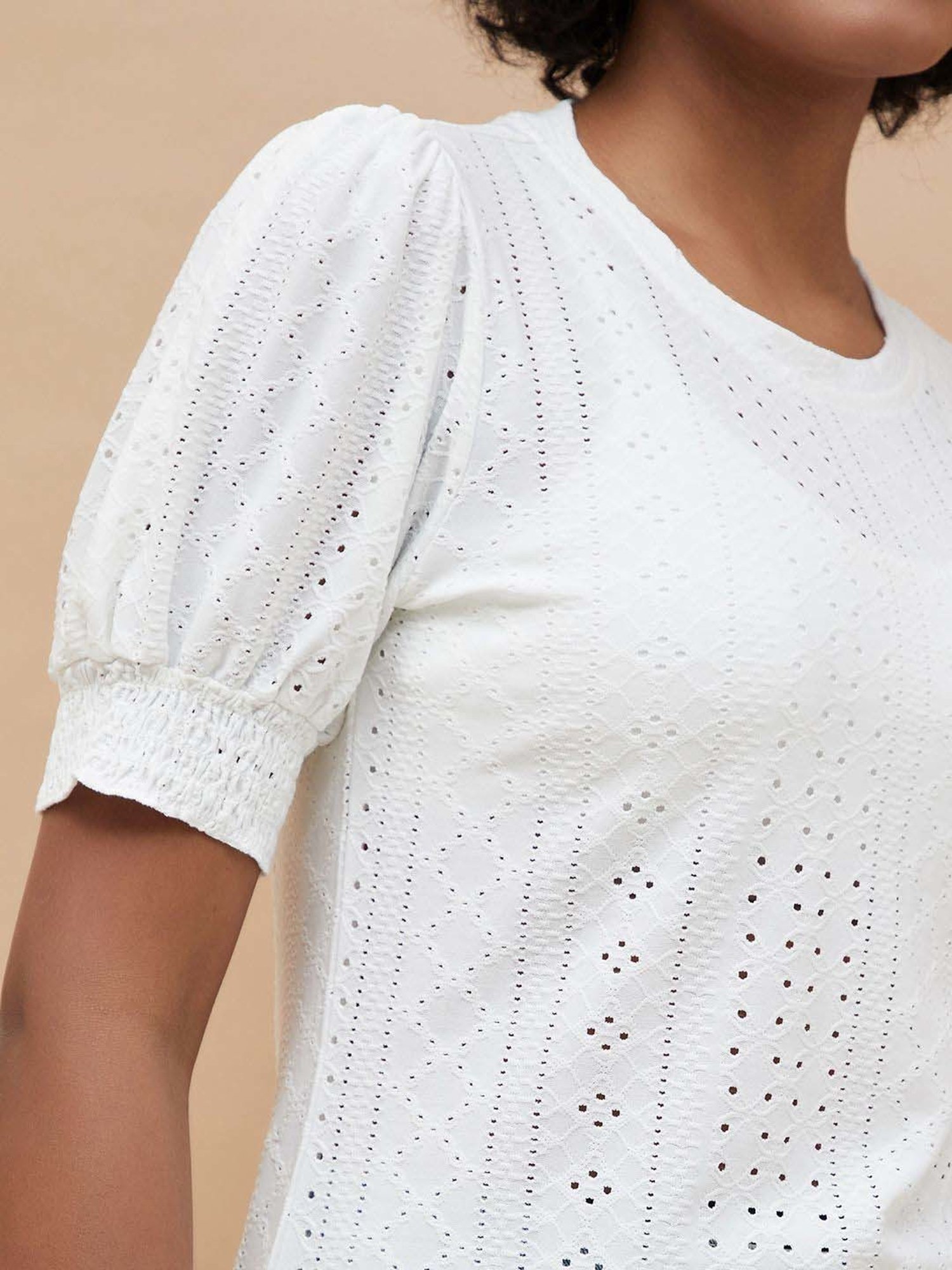 Fame Forever by Lifestyle White Self Pattern Top