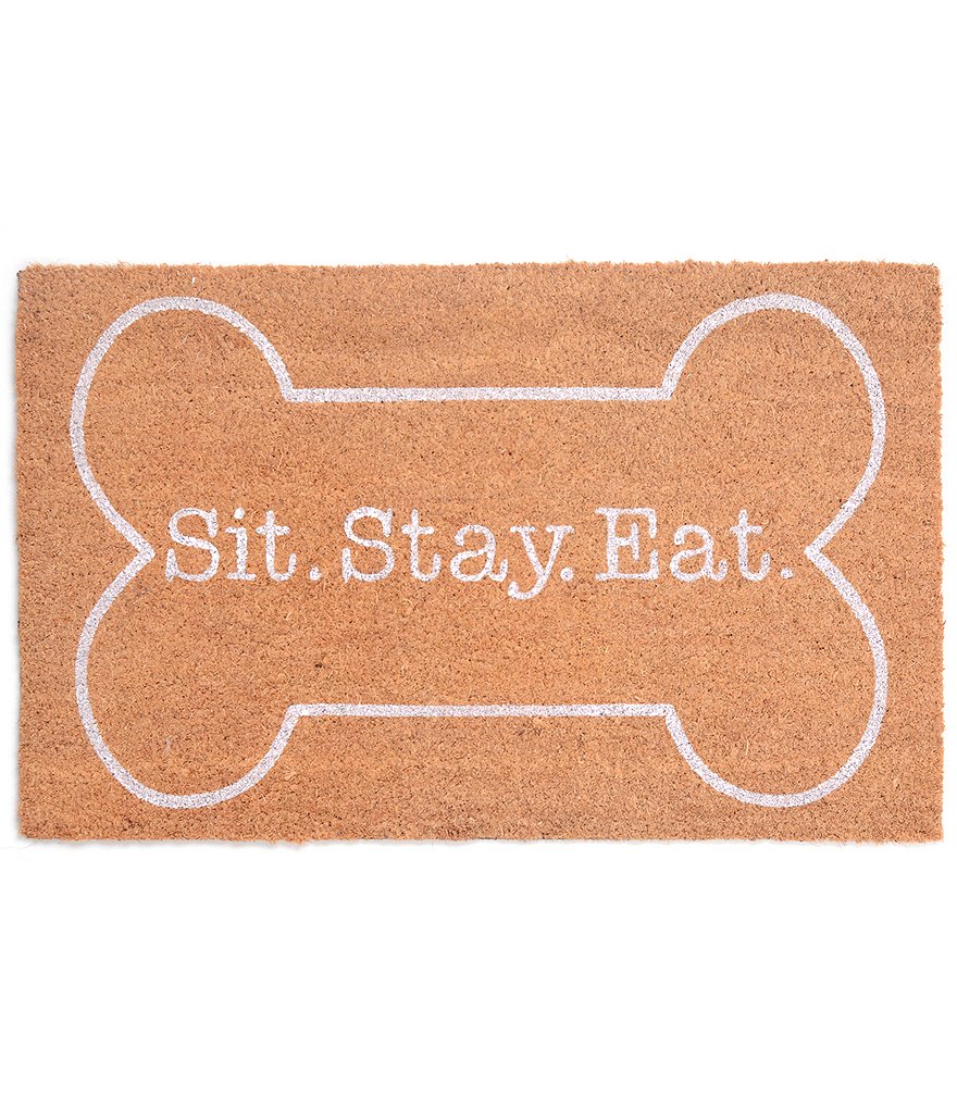Mud Pie Mud Puppy Collection Sit. Stay. Eat. Door Mat