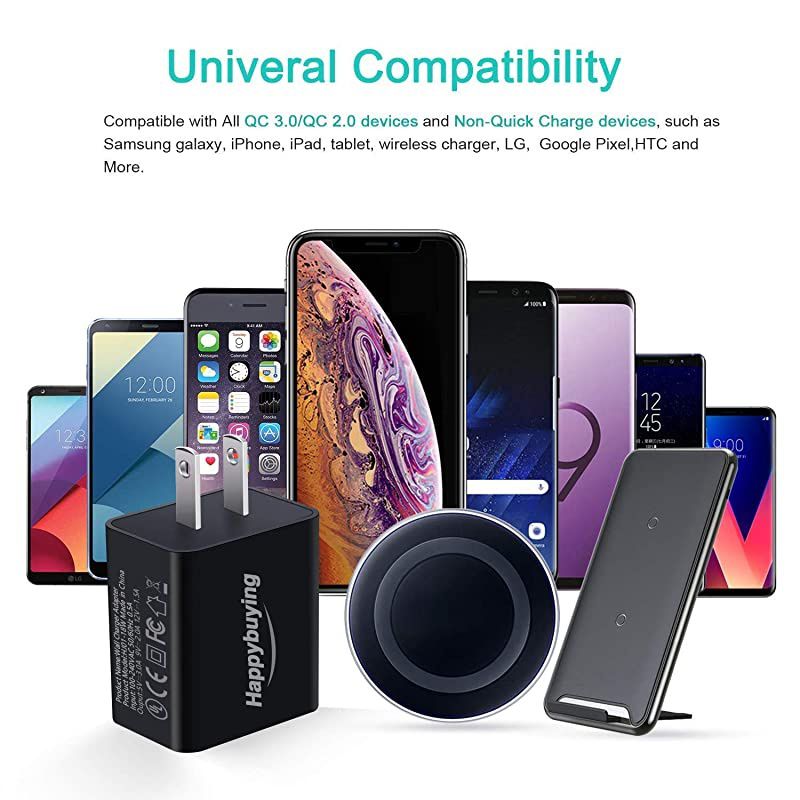 Fast Phone Charger for Moto G7 G8 Play PowerZ4 Z3G PowerG StylusEdge PlusG6G6+Z2 Z Force Droid TurboG7 SupraMotorola One Action Hyper Zoom VisionQC30 USB Wall Charger Adapter+6FTCable