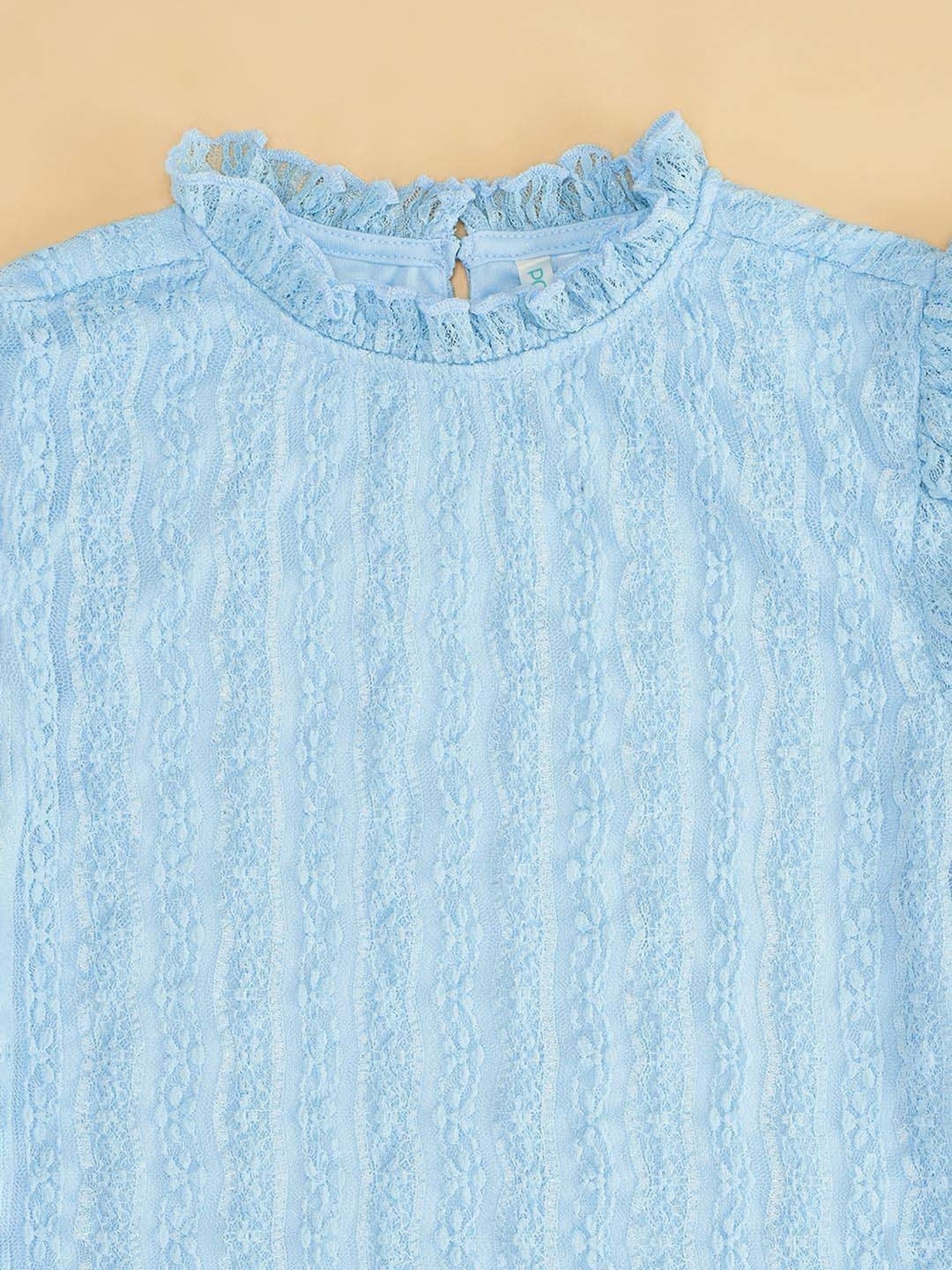 Pantaloons Junior Powder Blue Cotton Regular Fit Dress