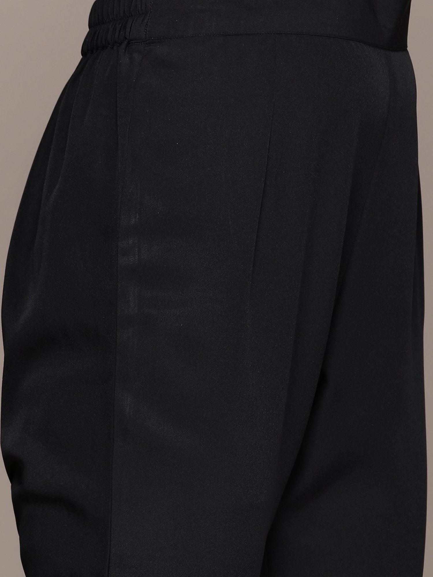 Ziyaa Black Printed Kurta Pant Set