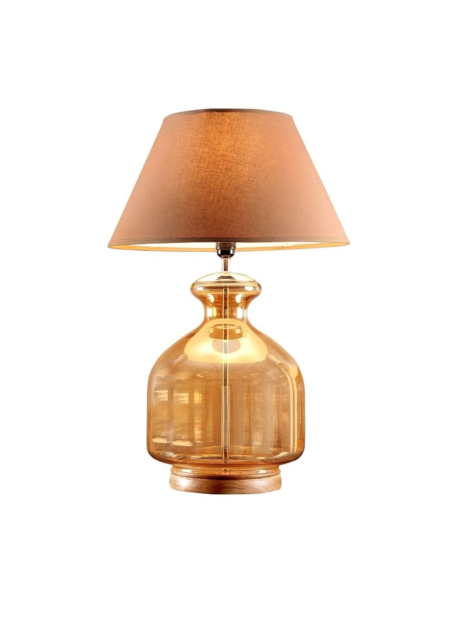 Kapoor Lamp Shades Amber & Pink Glass Alper Luster Cotton Shade Table Lamp