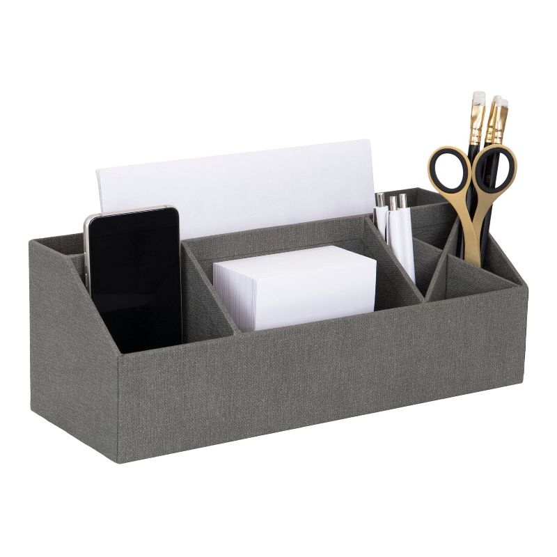 Elisa Canvas Desk Organizer Gray - Bigso Box of Sweden