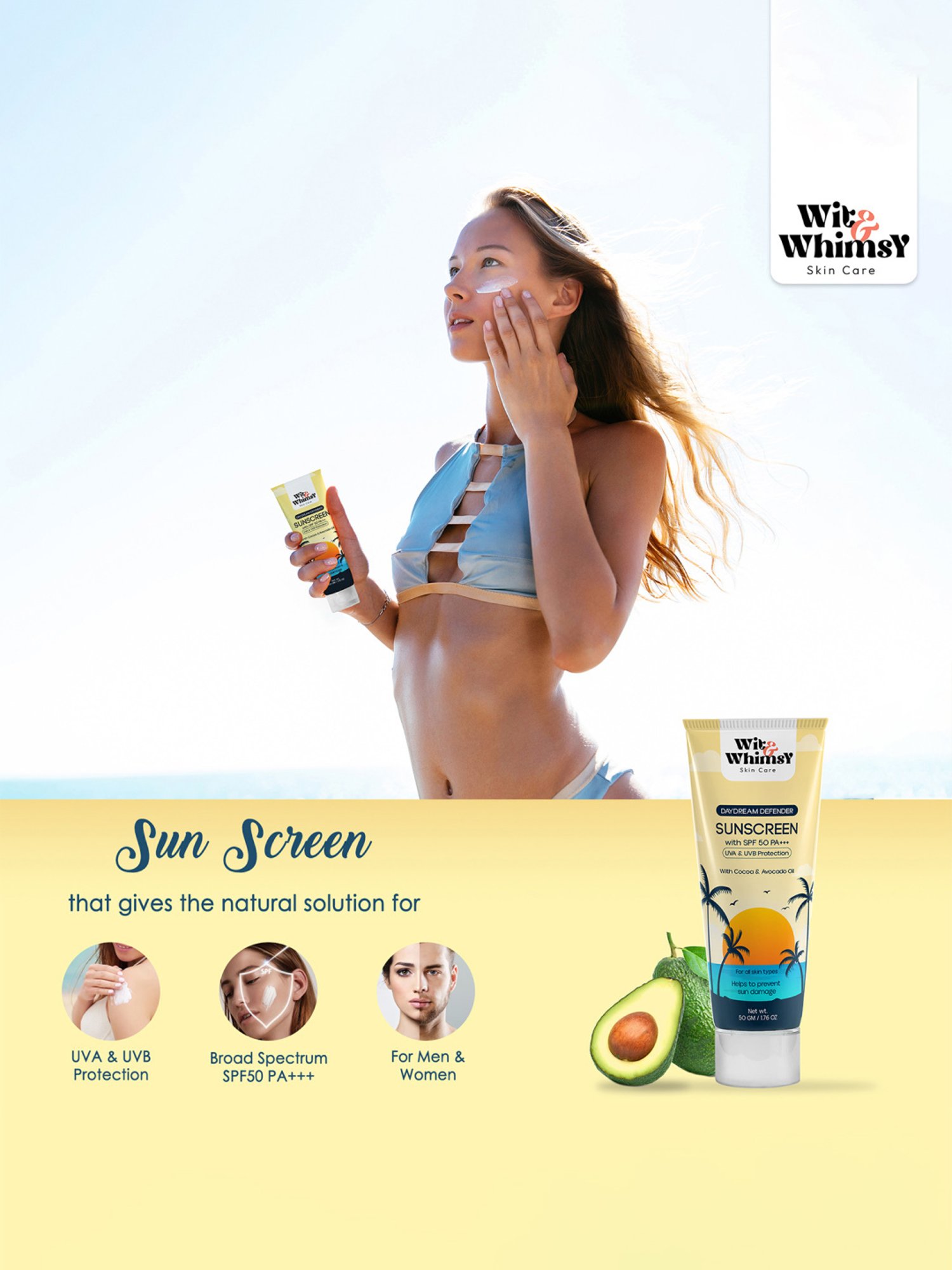 Wit & Whimsy Daydream Defender Suncreen with SPF 50 PA+++ - 50 gm